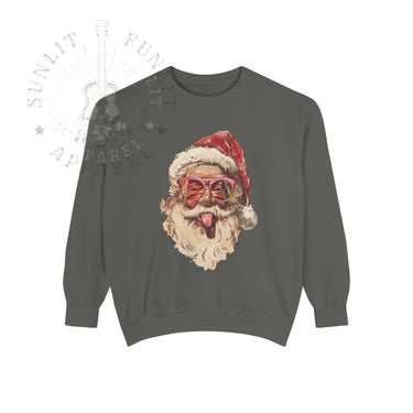 Comfort Colors Vintage Santa Tongue Funny Christmas Sweater - Sunlit Funlit Country Music Tees